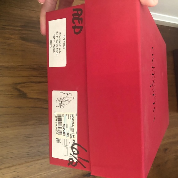 Valentino Red Satin Mesh Big Bow Strappy Sandals - Picture 2 of 5